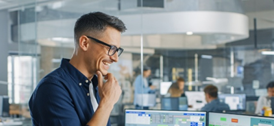Vendor partner working at a desk