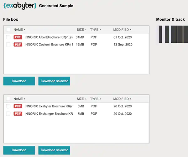 Multiple download file boxes